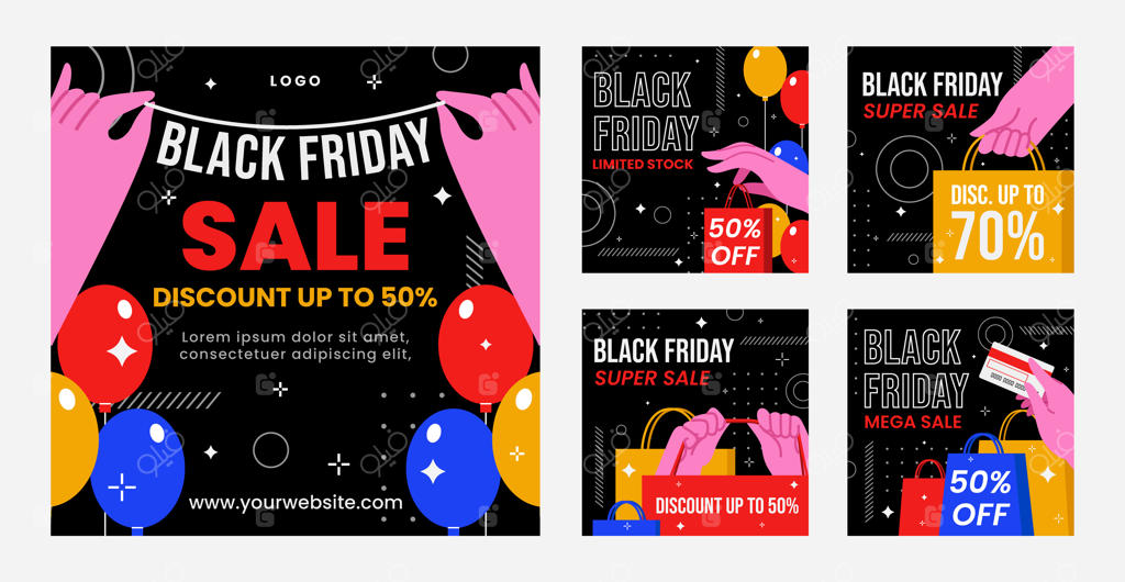 مجموعه پست‌های اینستاگرام برای فروش‌های بلک فرایدی