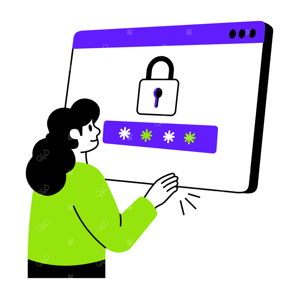 تصویرسازی ورود امن به سبک طراحی دستی