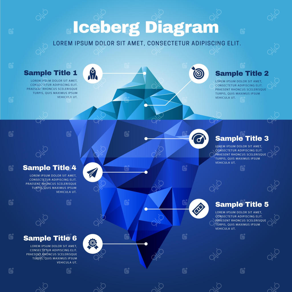 پترن اینفوگرافیک کوه یخ