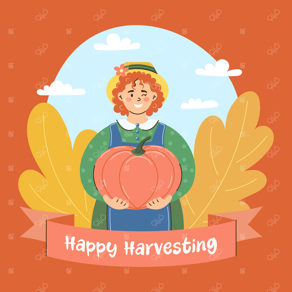 برداشت شاد همراه با کدو تنبل