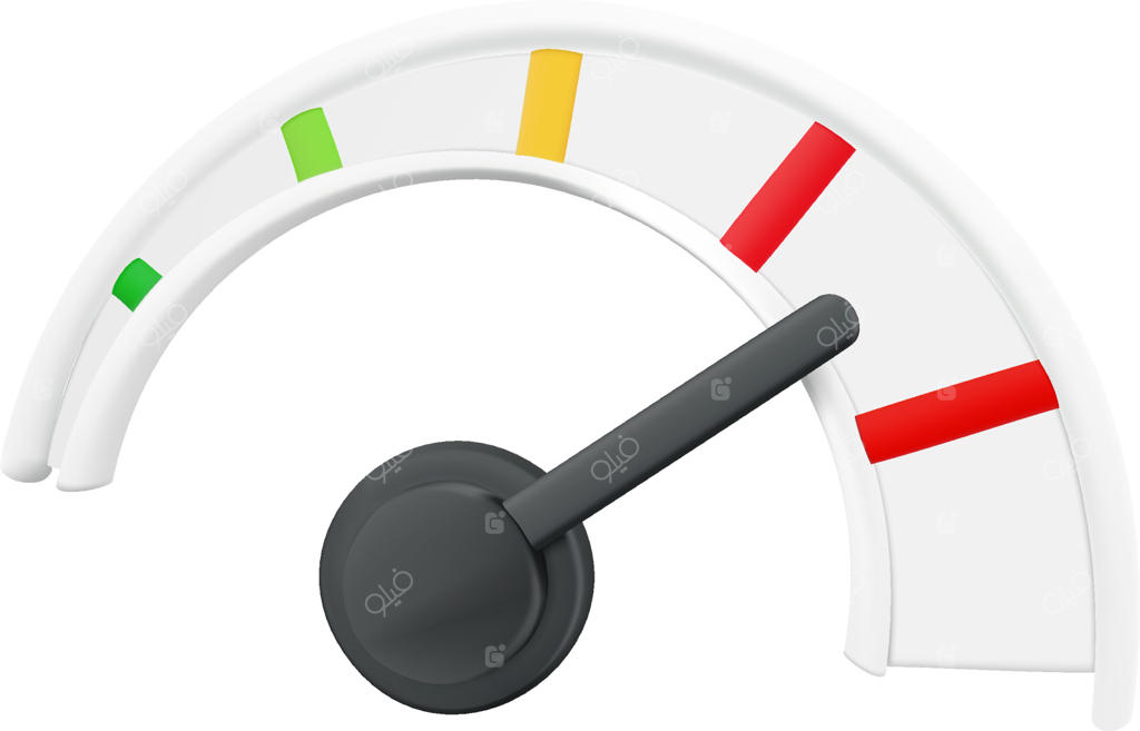 سرعت‌سنج رنگی. تصویر وکتور. نماد سه‌بعدی سرعت‌سنج