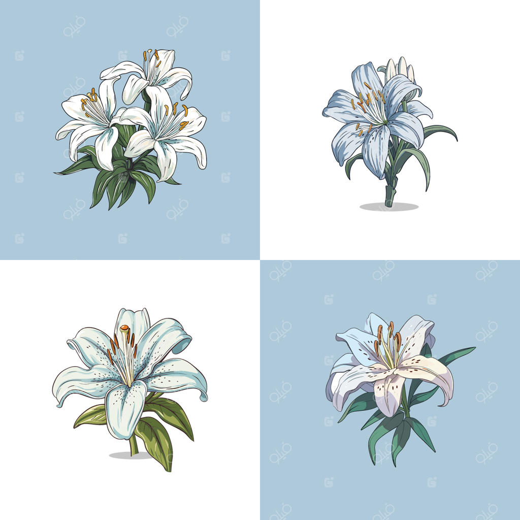 تصویر برداری گل زنبق