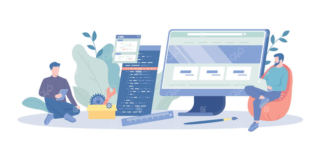 برنامه‌نویسی و کدنویسی توسعه فرانت‌اند؛ کار توسعه‌دهندگان روی رابط‌های کاربری وب - وکتور