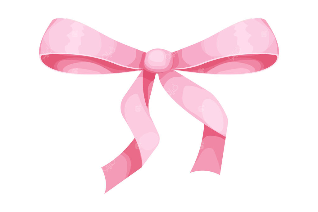 پاپیون صورتی یقه‌ی دلبری به سبک Y2K - روبان شبح، اکسسوری شیک برای بستن موها، در رنگ‌های پاستلی، جدا شده روی زمینه سفید. عقده ابریشمی زیبا.