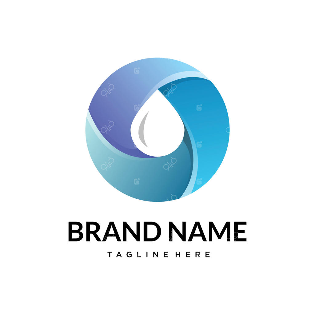 لوگوی حرف O با طرح قطره آب