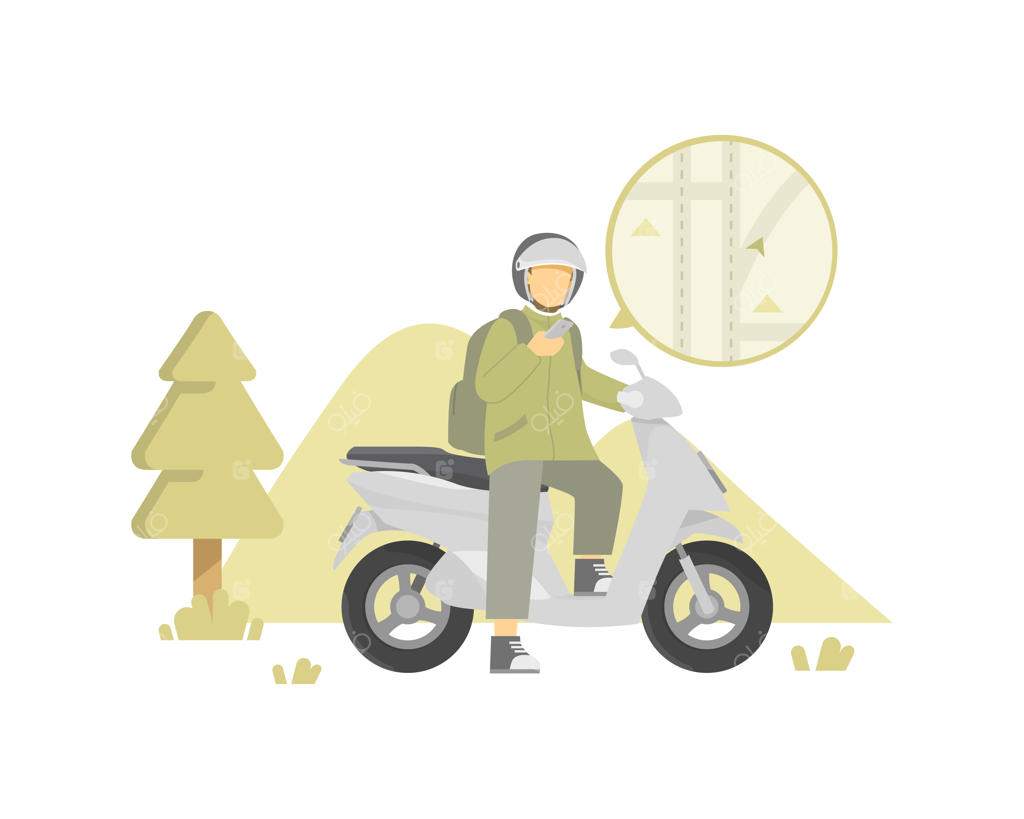 تصویر مردی که موتورسواری می‌کند