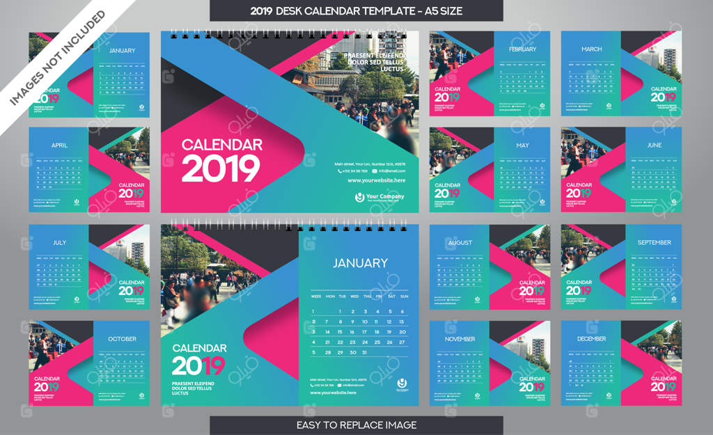 پترن تقویم رومیزی ۲۰۱۹