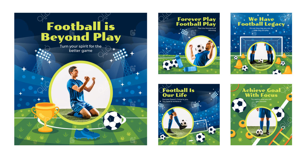 مجموعه پست‌های اینستاگرامی فوتبال فلت