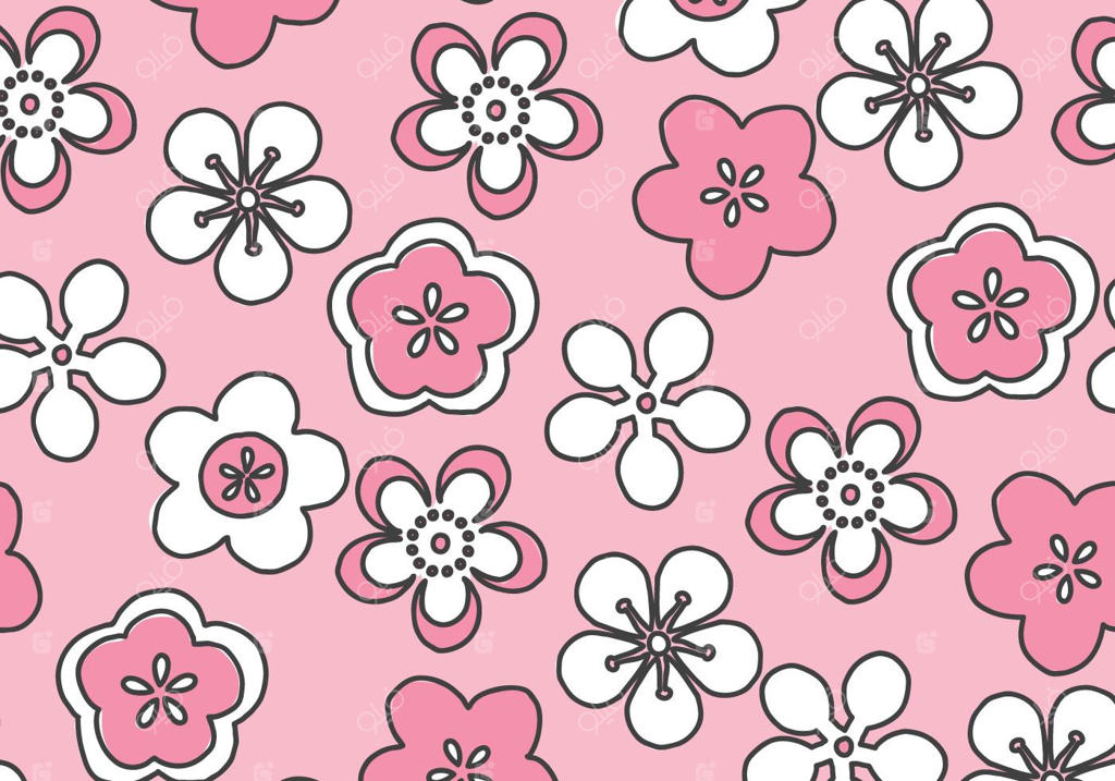 پترن شکوفه‌های صورتی