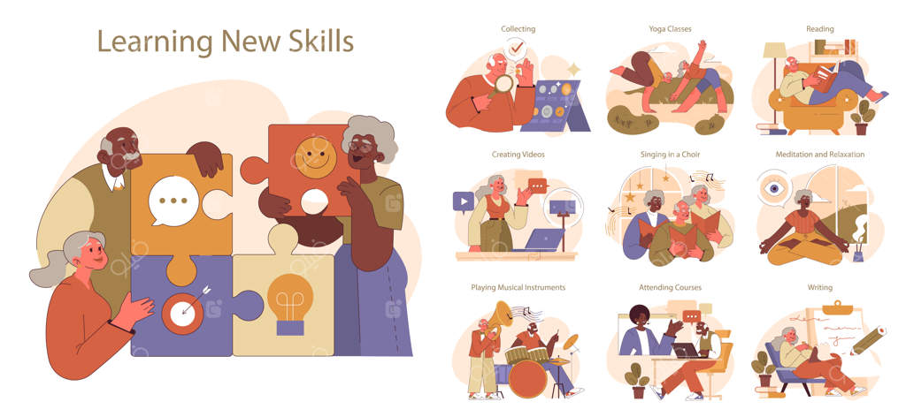 فعالیت‌های بازنشستگان: مشغولیت‌های متنوع سالمندان از حل پازل تا مهارت‌آموزی