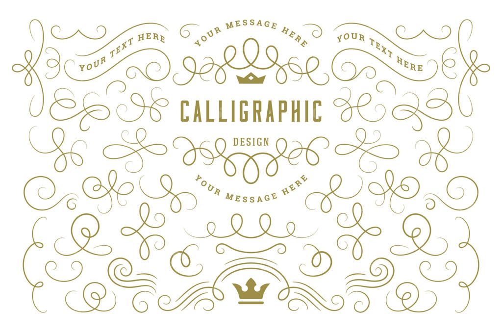 عناصر طراحی خطاطی - تزئینات قدیمی و دکوراسیون‌های پیچیده