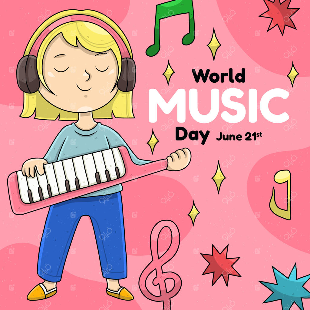 تصویرسازی دستی برای جشن روز جهانی موسیقی
