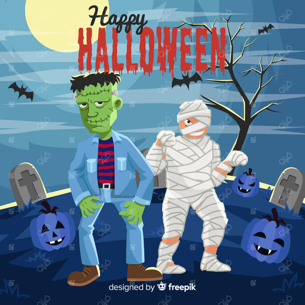 مجموعه کارت‌های هالووین با طراحی ساده