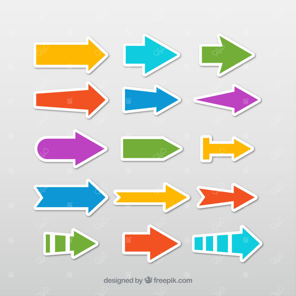 انتخاب برچسب‌های رنگارنگ فلش