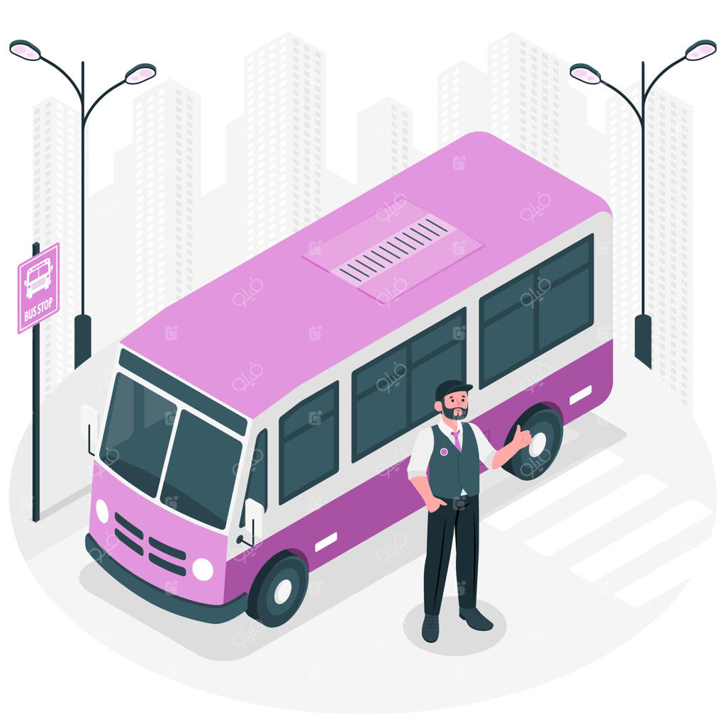 تصویرسازی مفهومی راننده اتوبوس