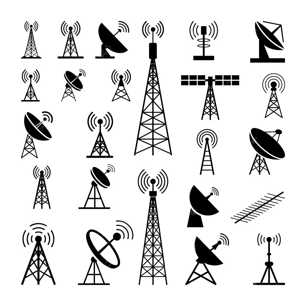 مجموعه وکتور و سیلوئت آنتن، دکل رادیویی، دکل‌های اینترنت و فرستنده پخش