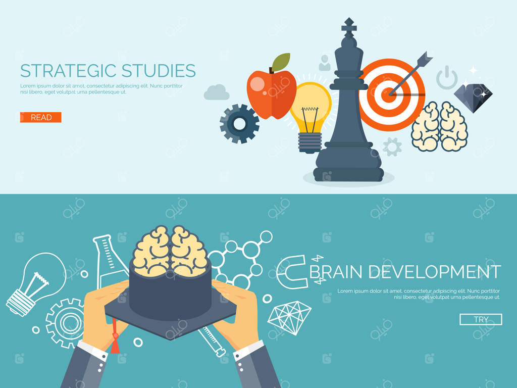 مجموعه تصاویر پس‌زمینه آموزشی: کتاب، بلندگو و دوره‌های آنلاین