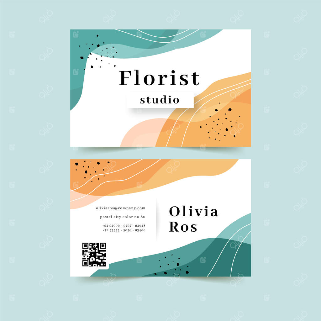 قالب کارت شرکت انتزاعی با لکه‌های رنگارنگ