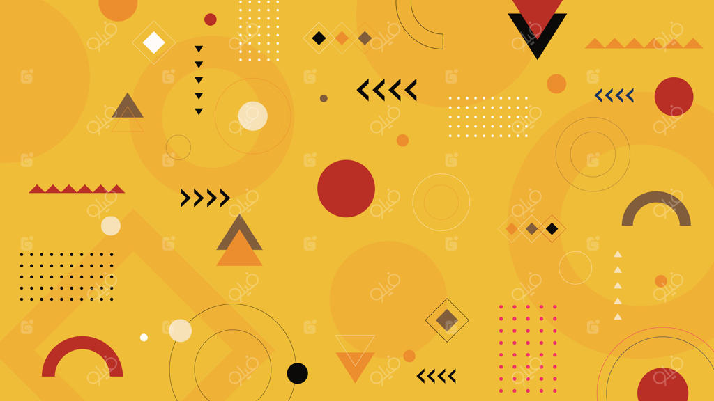 عناصر انتزاعی زرد با تأکید بر فلش‌ها