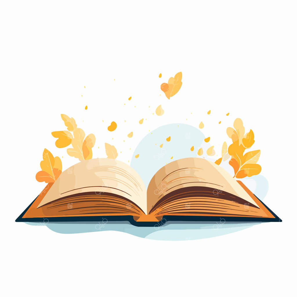 جلد سخت کتاب باز با صفحات کاغذی - نمای پشتی حرفه‌ای برای پروژه‌های طراحی