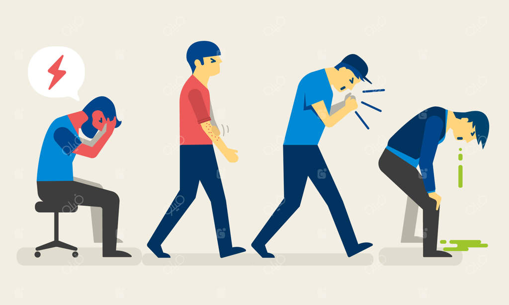 تصویری از افراد بیمار با علائم مختلف.