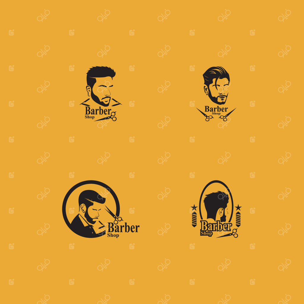 پترن وکتور سیلوئت مدل موی آرایشگاه