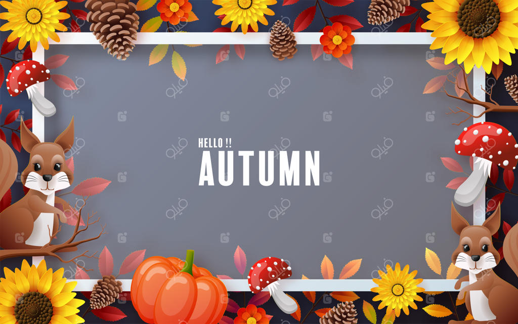 پیش‌زمینه فصلی پاییزی با برگ‌های رنگارنگ پاییز