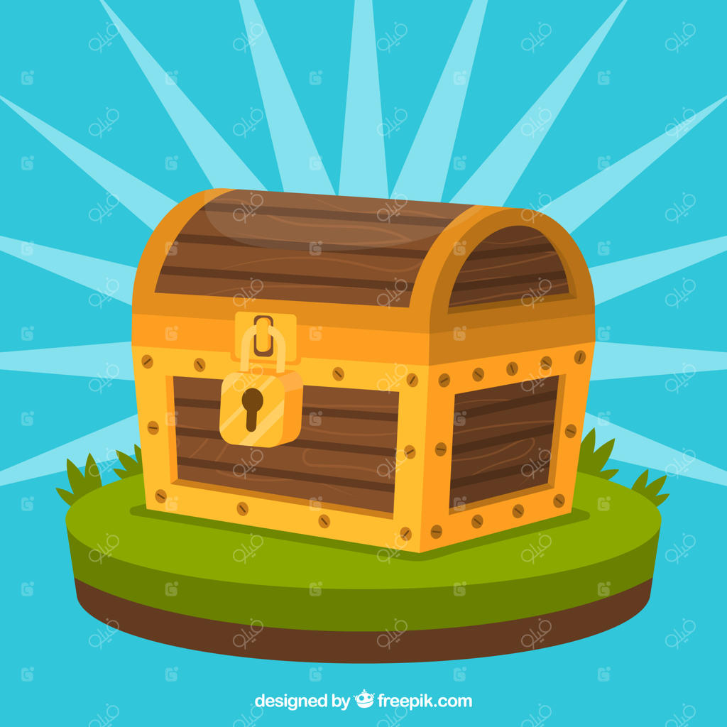 صندوقچه چوبی گنج با طراحی ساده