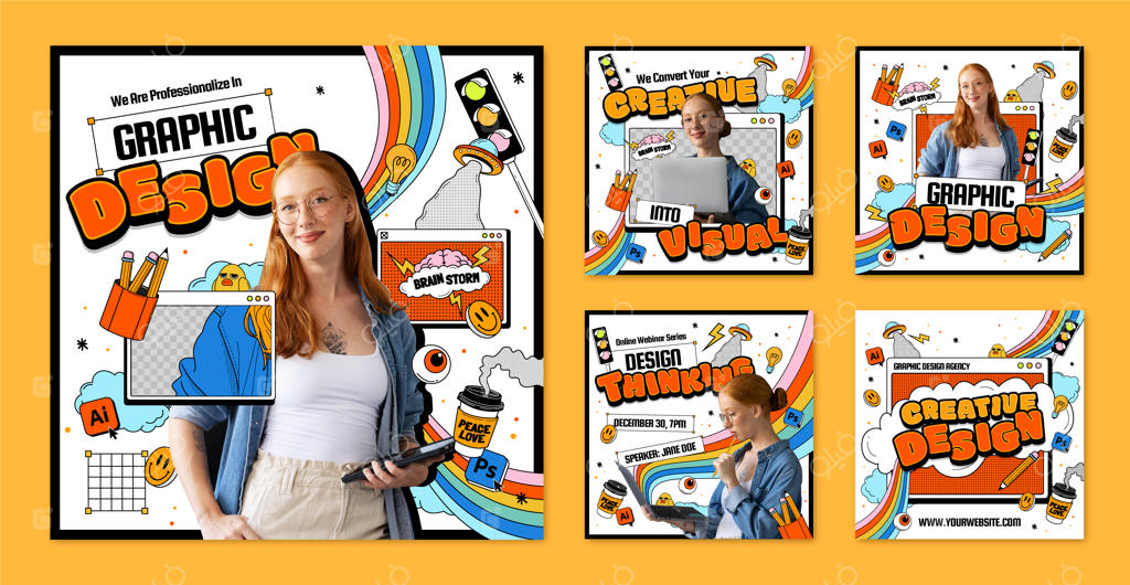 قالب طراح گرافیک دست‌ساز