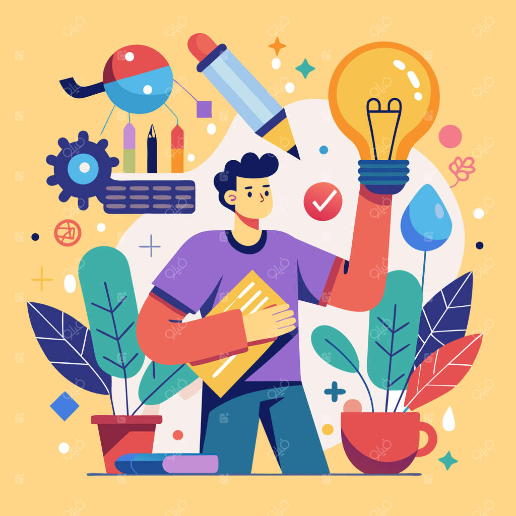 تصویرسازی فضای کاری خلاقانه: طراحی دفتر پرانرژی با عناصر الهام‌بخش