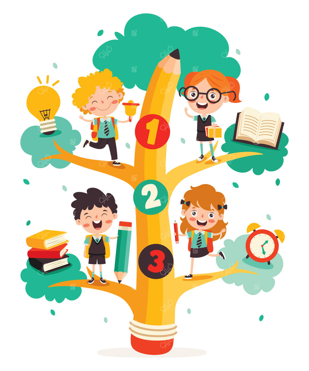 درخت آموزش با کودکان کارتونی