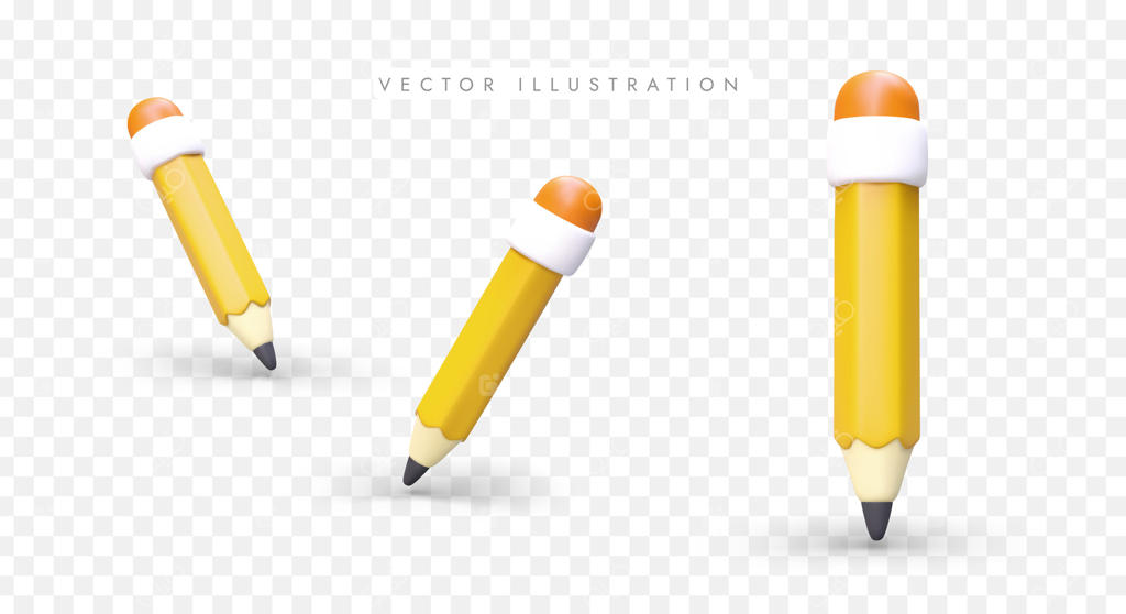 مداد زرد واقعی؛ مجموعه مدادهای چوبی سه‌بعدی پاک‌کن‌دار