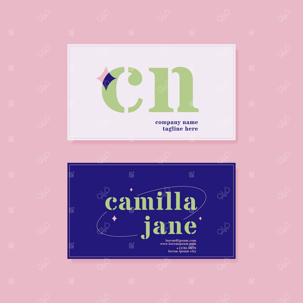 کارت ویزیت با طراحی تخت و رنگ کامل