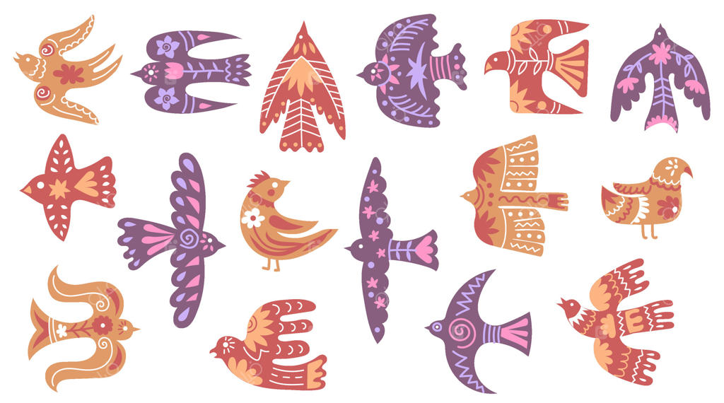 نقاشی‌های شگفت‌انگیز پرندگان برای کاربردهای خلاقانه - فایل‌های وکتور حرفه‌ای