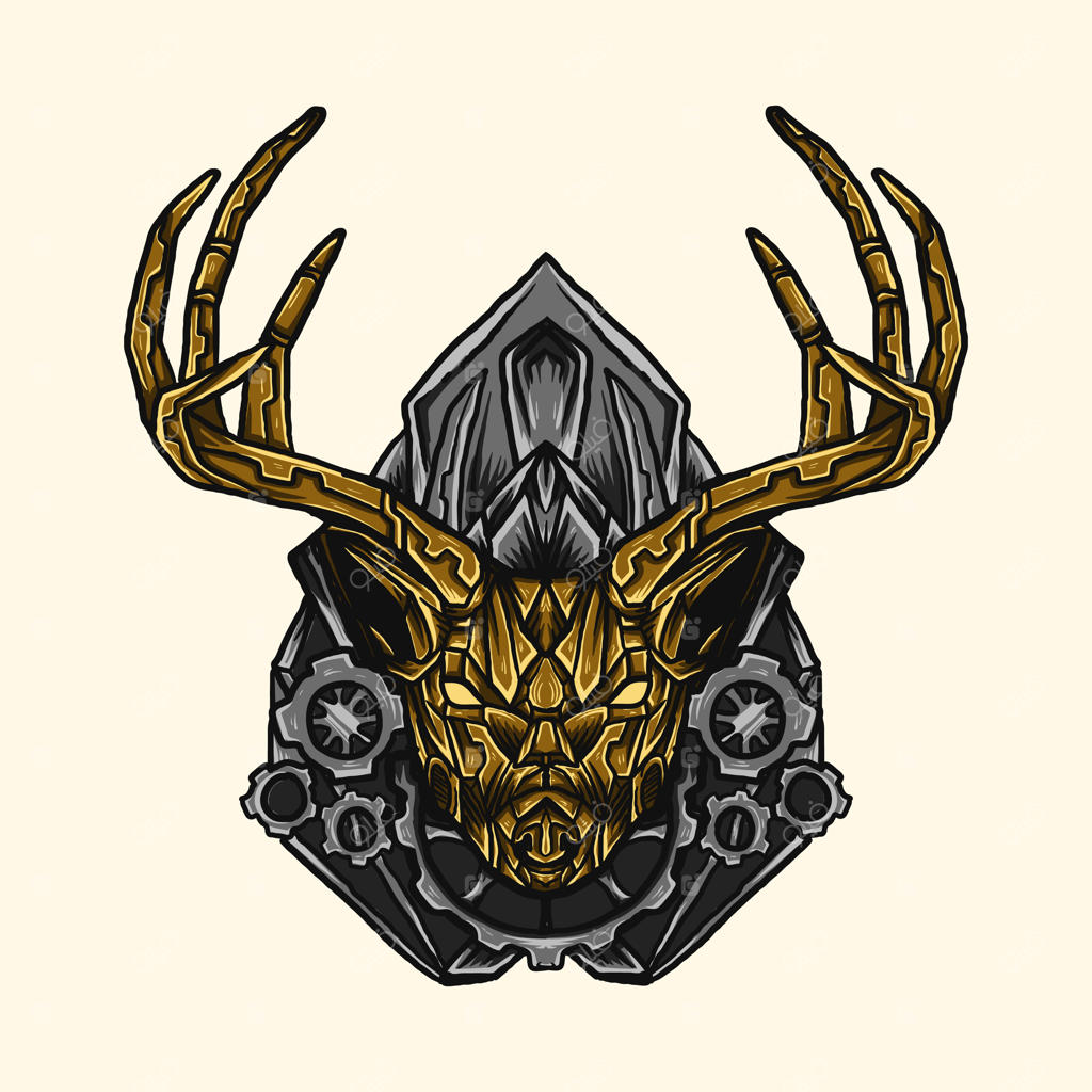 طراحی و تصویرسازی تی‌شرت: گوزن طلایی رباتیک مکایی