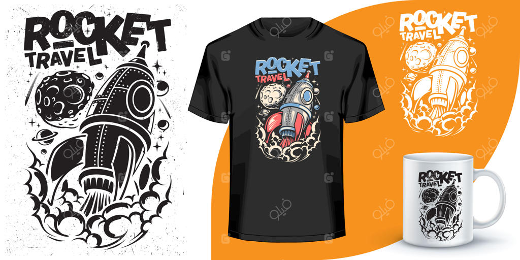 طراحی تی‌شرت و ماگ قهوه