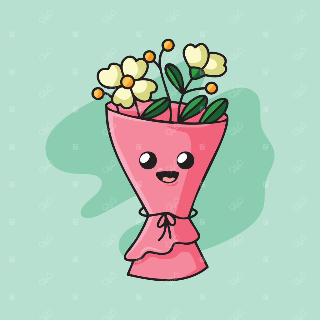 تصویر رنگارنگی از گل - کلیپ‌آرت گل‌های بامزه و جذاب