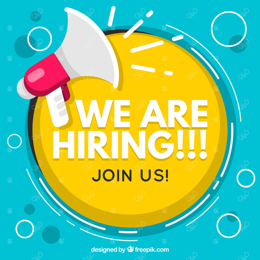 ما در حال استخدام هستیم - طراحی مسطح پس‌زمینه