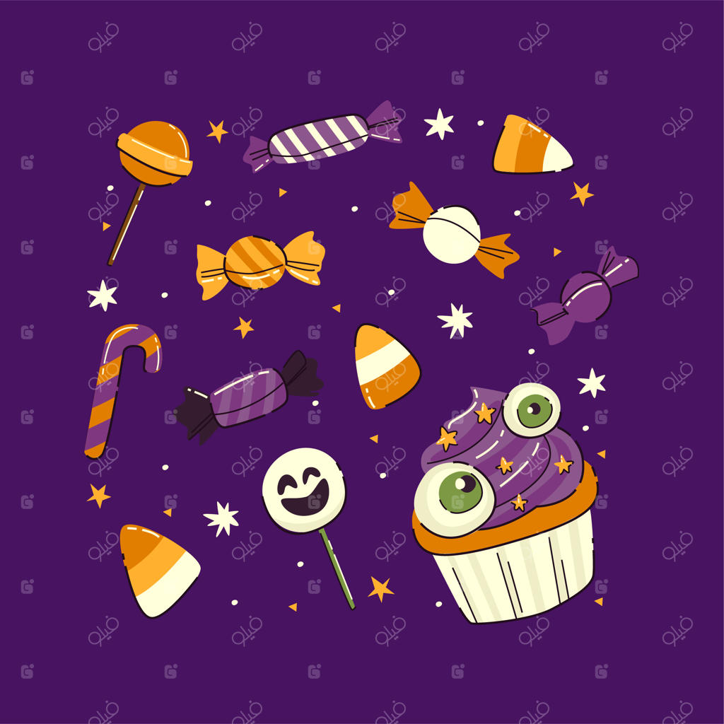 مجموعه عناصر دست‌کشیده هالووین