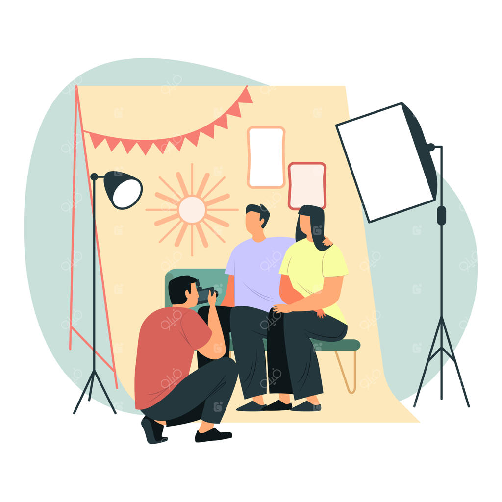 عکاسی خانوادگی با نور سافت‌باکس و قاب‌های زیبا