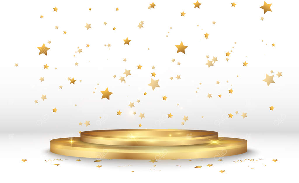 سکوی طلایی با درخشش‌های زیبا.