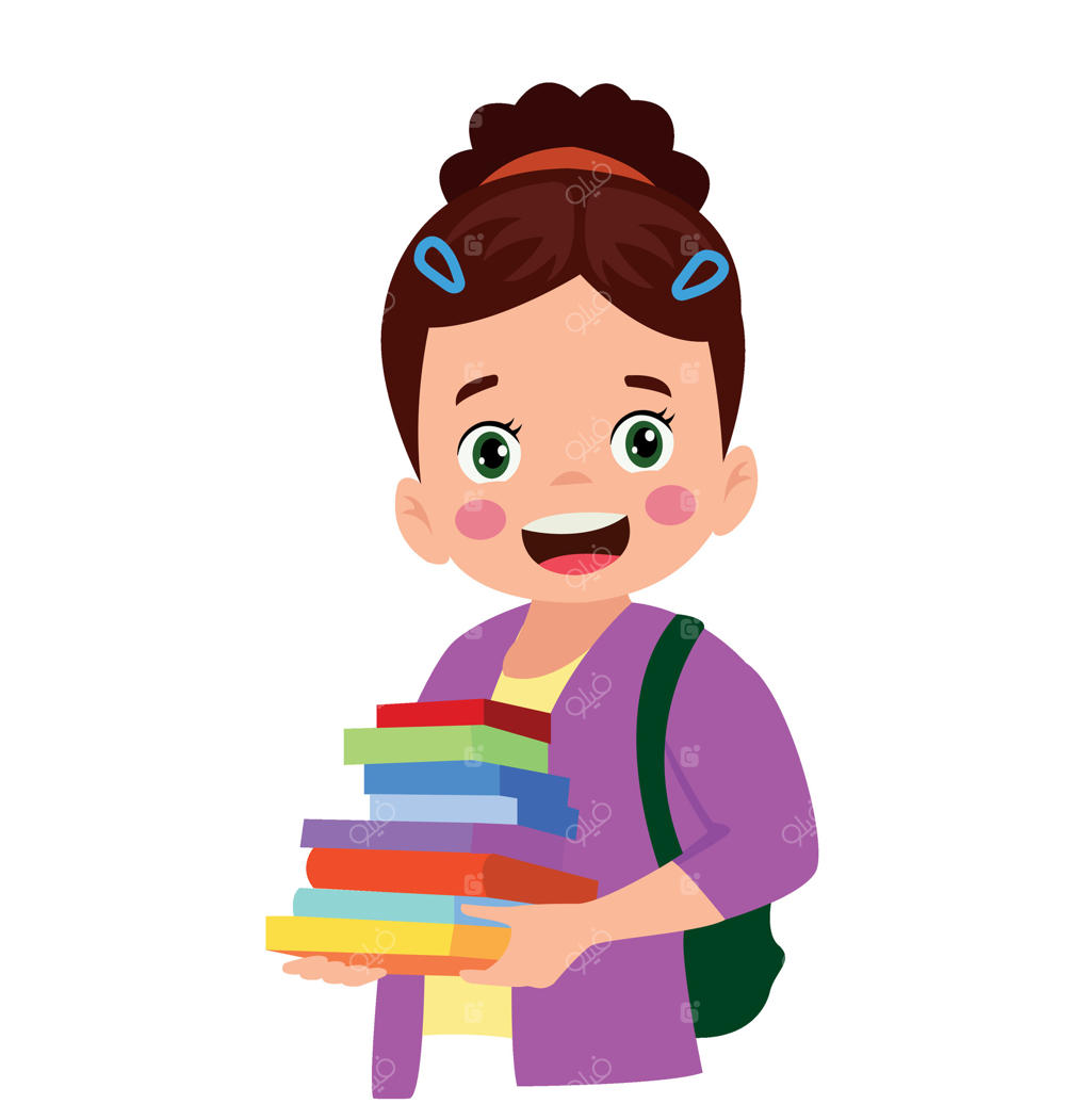 دختری با دسته کتاب‌ها در دست