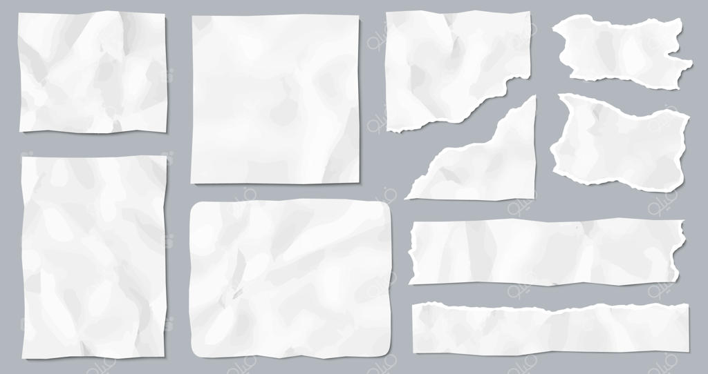 مجموعه تکه کاغذهای مچاله