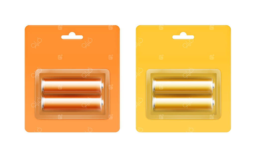 مجموعه باتری‌ها در بسته‌بندی وکیوم