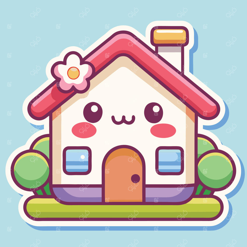 خانه‌ای زیبا با گلی روی سقف