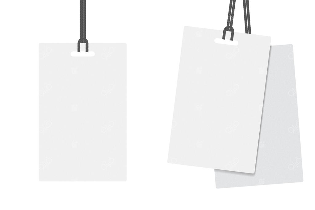 برچسب کاغذی واقع‌گرایانه و طناب برای لیبل، کوپن یا کارت اطلاعات. طراحی مفهومی کسب‌وکار و اشیاء.