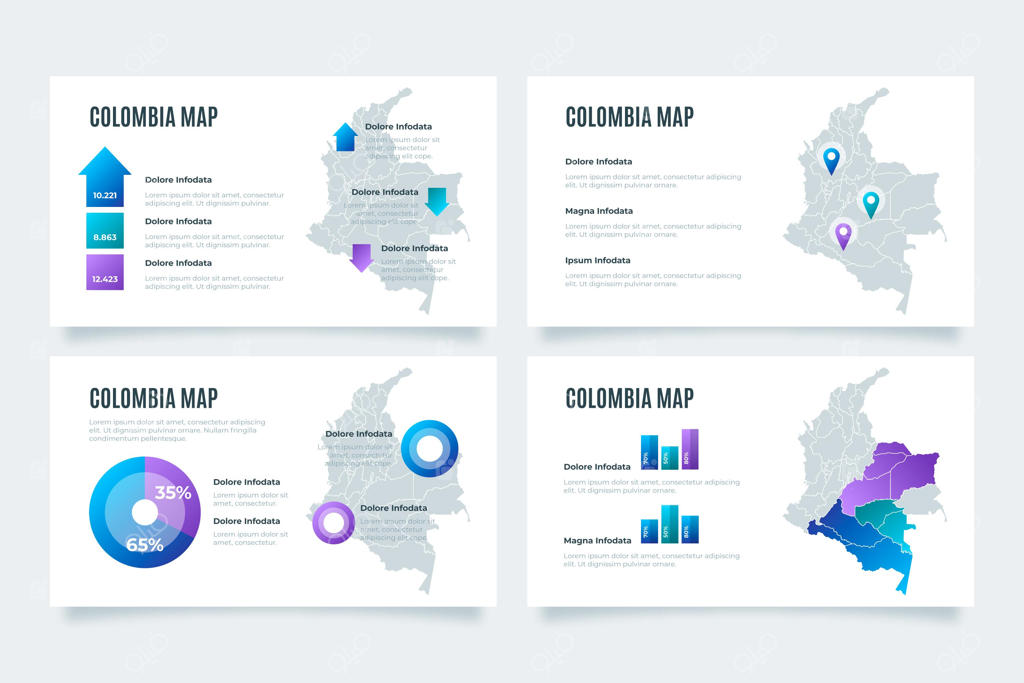 اینفوگرافیک نقشه رنگین‌کمانی کلمبیا
