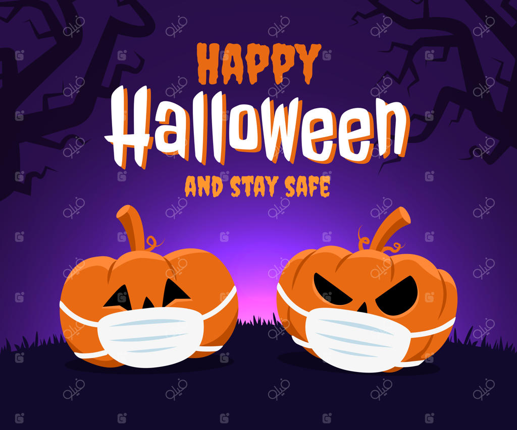 هالووین مبارک و مراقب خودتان باشید: دو کدو تنبل با ماسک به دلیل کروناویروس