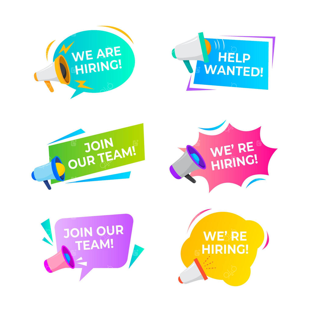 مجموعه‌ای از بنرهای استخدام ما