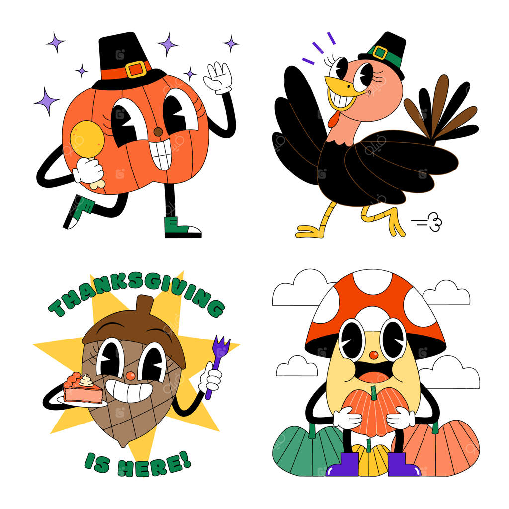 مجموعه برچسب‌های شکرگزاری اسیدی